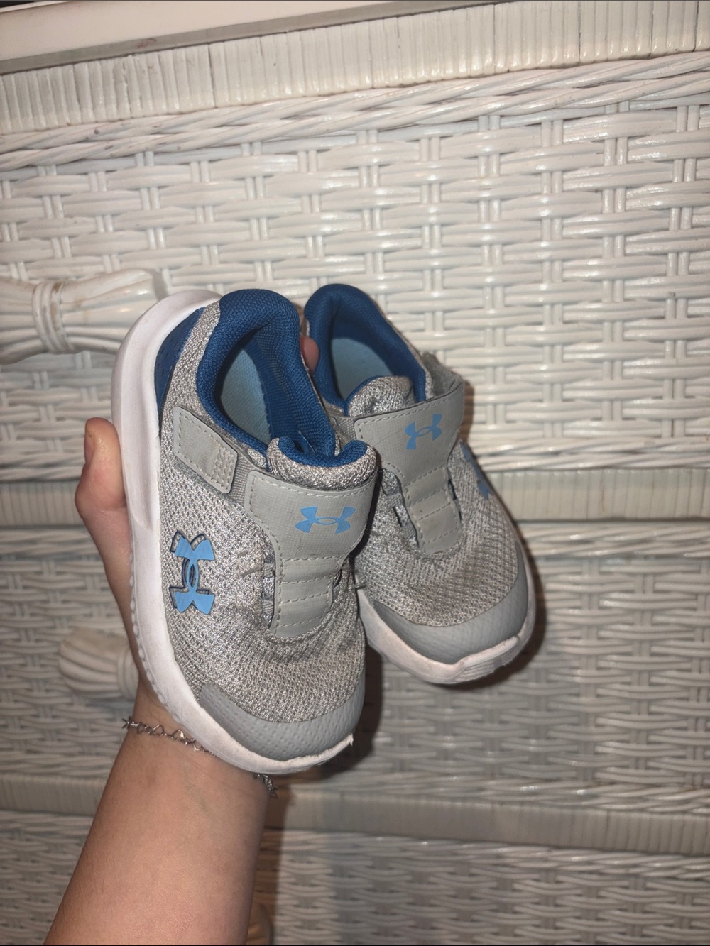 Under Armour Gray and Blue Toddler Athletic Sneakers